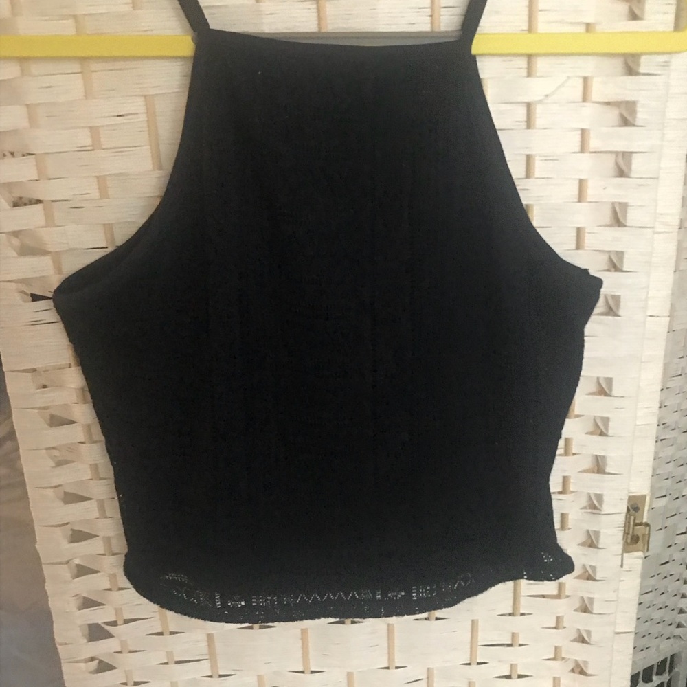 Lace Navy Crop top - Picture 3 of 3